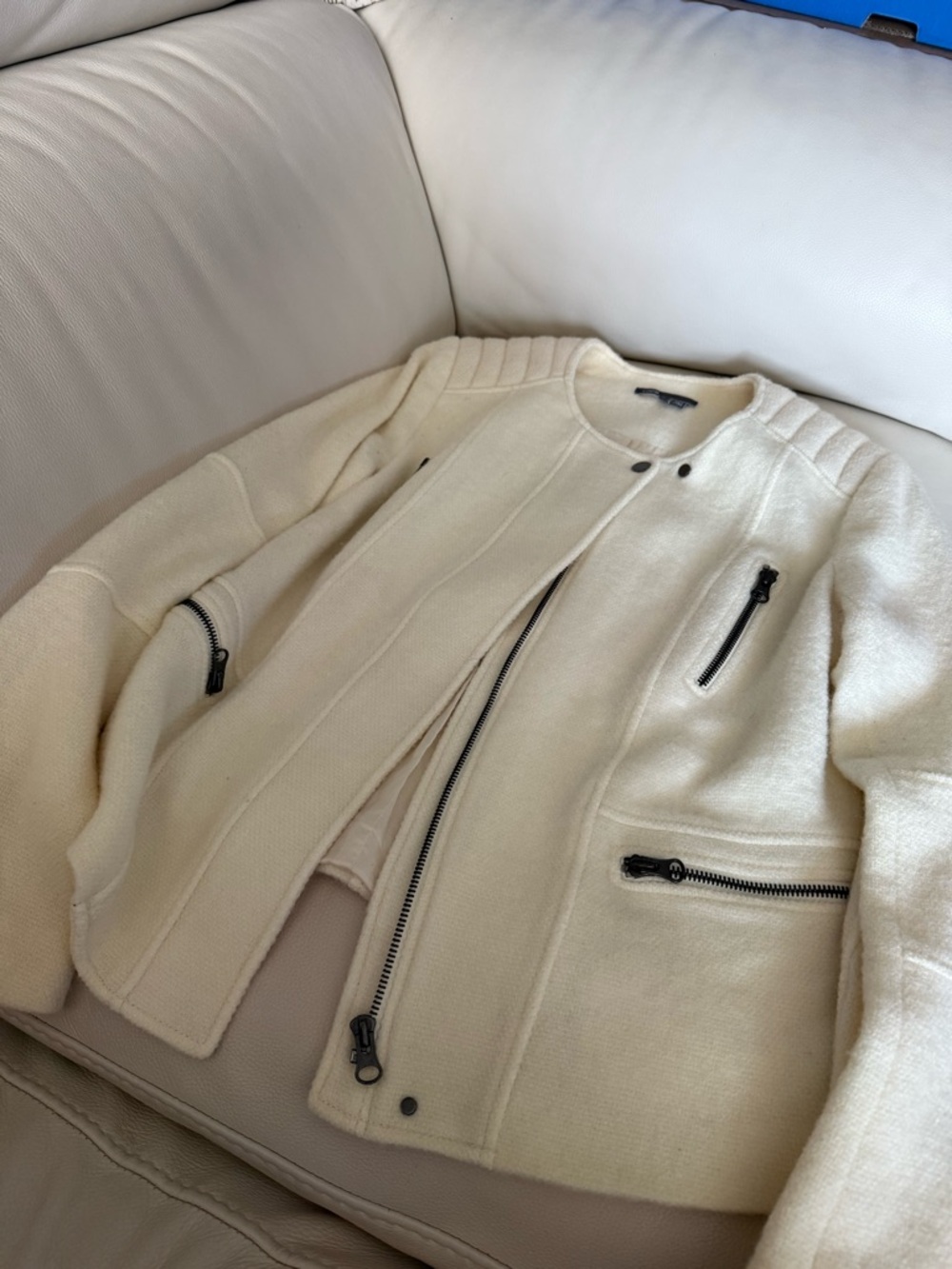 Vince Cream/off white Moto Jacket - Picture 2 of 7